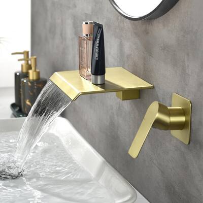 Gold/Matte Black/Chrome Bathtub Basin Mixer Faucet Wall Mount Single Handle Taps