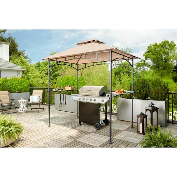 Hampton Bay Heathermoore Patio 8 ft. x 5 ft. Grill L-GG034PST - The Home Depot