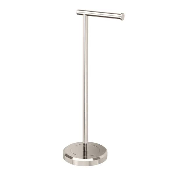 Bathroom Essentials Latitude II Freestanding Toilet Paper Holder Stand in Polished Nickel