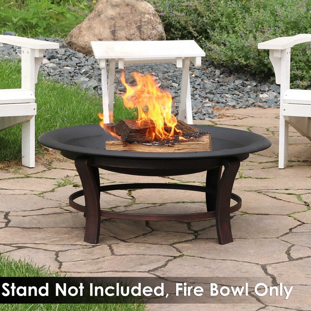 23-Inch Black Steel Fire Pit Replacement Bowl