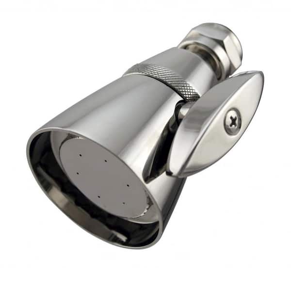 Westbrass 2-Spray 2.3 in. Single Wall Mount Fixed Adjustable Shower Head in Polished Nickel