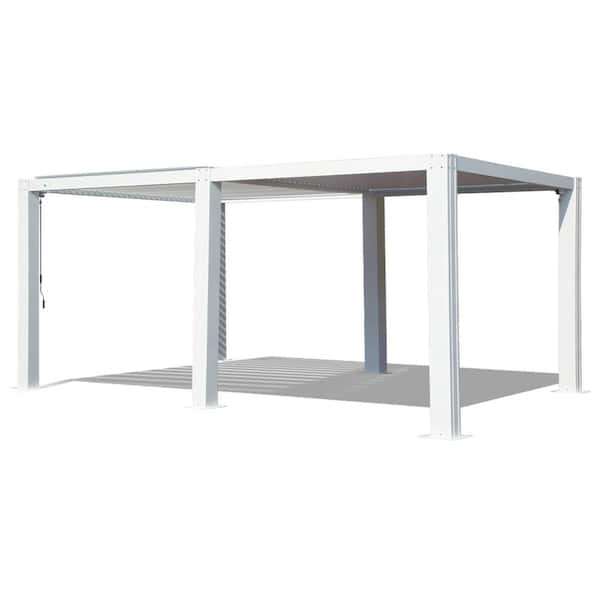 20 ft. W x 12 ft. D Aluminum Pergola with 2 Adjustable Roof