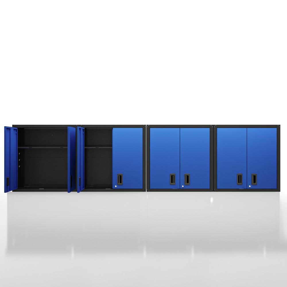 4PCS Garage Wall Mounted Storage Cabinet with 2 Doors 1 Shelf Lockable Metal Tool Cabinet Utility Room Blue price history on PriceWatchPro