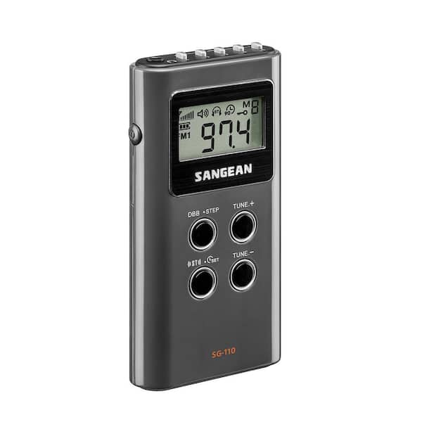 AM/FM Stereo Digital Tuning Pocket Radio in Gray