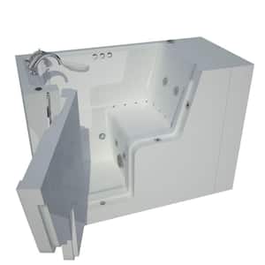 Nova Heated Wheelchair Accessible 4.5 ft. Walk-In Air and Whirlpool Jetted Tub in White with Chrome Trim