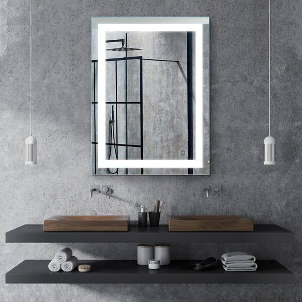 24 in. W x 32 in. H Rectangular Frameless LED Wall Mount Anti-Fog Modern  Decorative Bathroom Vanity Mirror 2023-1-7-5 - The Home Depot