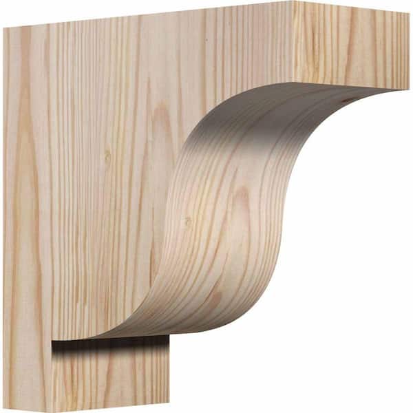 Ekena Millwork 3-1/2 in. x 8 in. x 8 in. Douglas Fir Newport Smooth Corbel