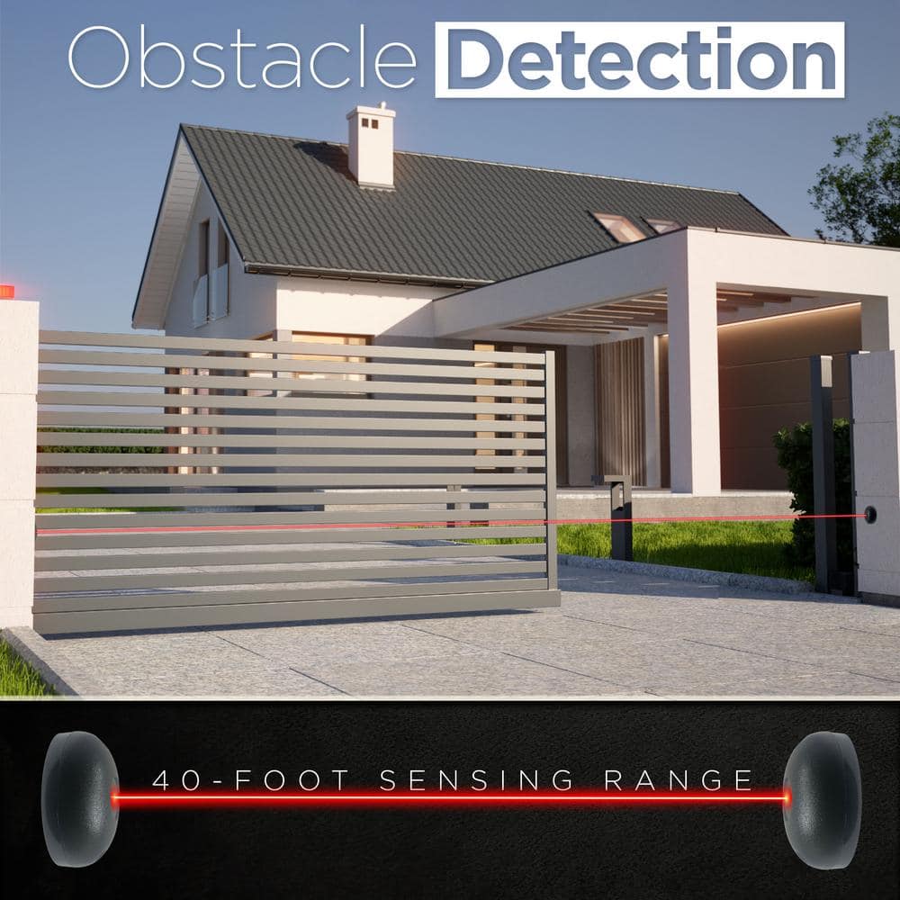 Black and Purple Sliding Gate Opener Kit with Remote Control