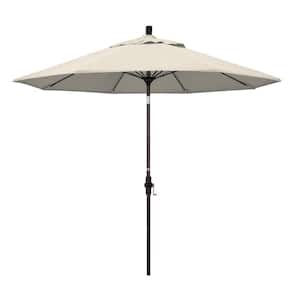 9 ft. Fiberglass Collar Tilt Patio Umbrella in Antique Beige Olefin