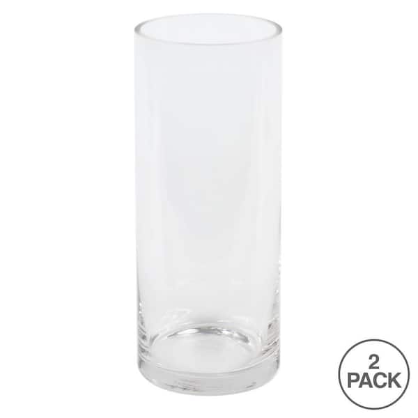 Vickerman 10 in. Clear Cylinder Glass Vase, 2-Pieces per set