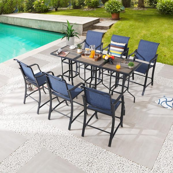 Patio Festival 9-Piece Metal Bar Height Outdoor Dining Set