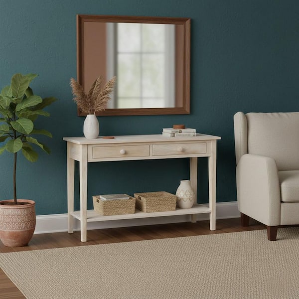 International Concepts Spencer 48 in. Beige Standard Rectangle Wood Console Table with Drawers