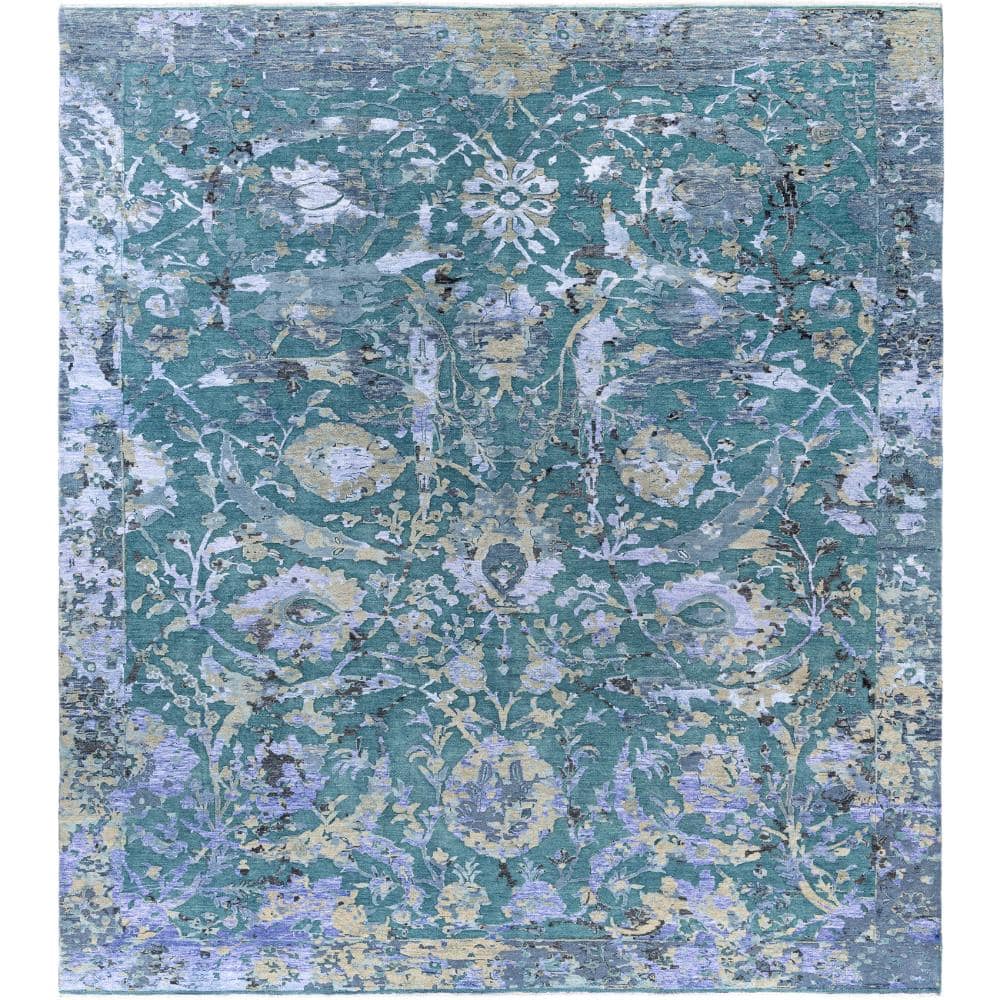 Ikat Green 9 X 12 Hand-Knotted Wool Silk Indoor Area Rug price history on PriceWatchPro