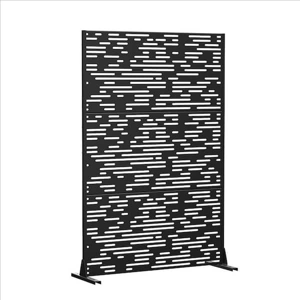 Dovelina 72 in. Metal Outdoor Garden Fence Privacy Screen Garden Screen Panels in Black