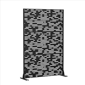 72 in. Metal Outdoor Garden Fence Privacy Screen Garden Screen Panels in Black