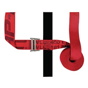 15 ft. x 2 in. Hand Truck Strap with Hook and Loop Storage Fastener in Red