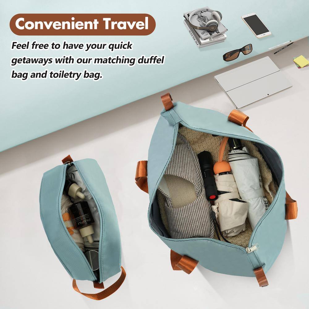 Green 3-Piece ABS Hardshell Spinner Luggage Set with Expandable Bags