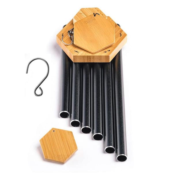 29 in. L Outdoor Wind Chime, Black D01ES06O2A - The Home Depot