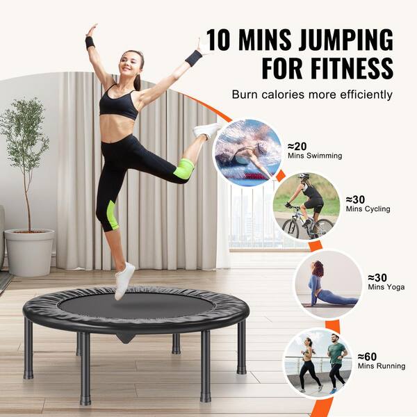 VEVOR Foldable Mini Trampoline 36 in. Fitness Rebounder Max