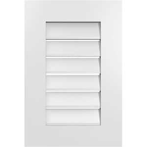 16 in. x 24 in. Rectangular White PVC Paintable Gable Louver Vent Functional