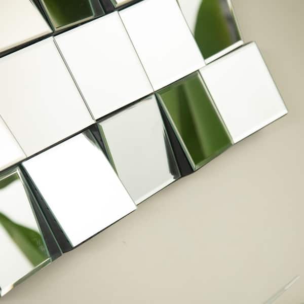 Tatahance Silver 24 in. W x 24 in. H Splicing Artistic 3D Square