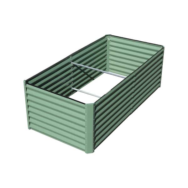 Siavonce Raised Garden Bed, Outdoor Planter Garden Boxes Large Steel Planter Box for Gardening Vegetables Fruits Flowers, Green