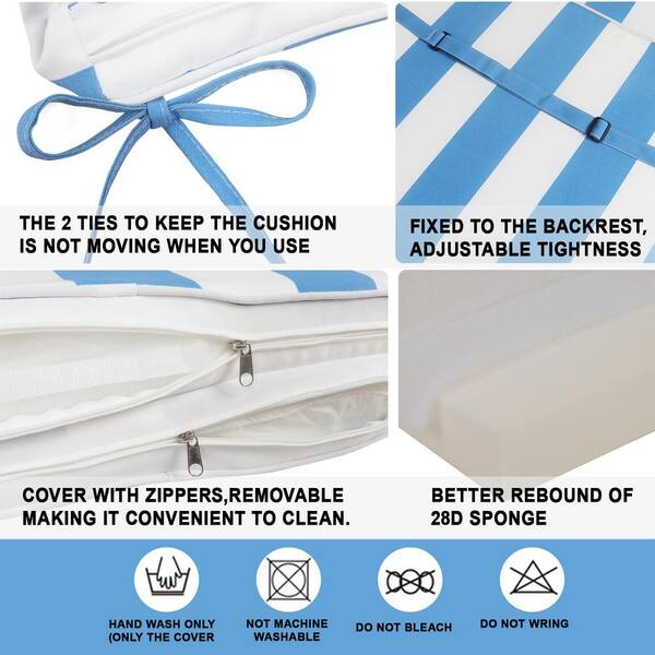 NEIGHBORHOOD LOGO SEAT CUSHION クッション Blue White 22 x 74 Outdoor Lounge Chair Cushion Replacement, Patio