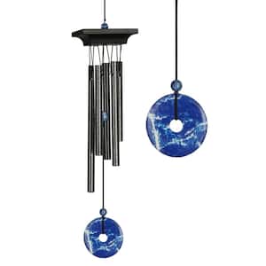 13 in. Black Wind Chime Signature Woodstock Blue Lapis Chime