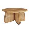 Home Decorators Collection Lisbon 34 in. Natural Round Cane Rattan & Mango Wood Coffee Table TTE-10638
