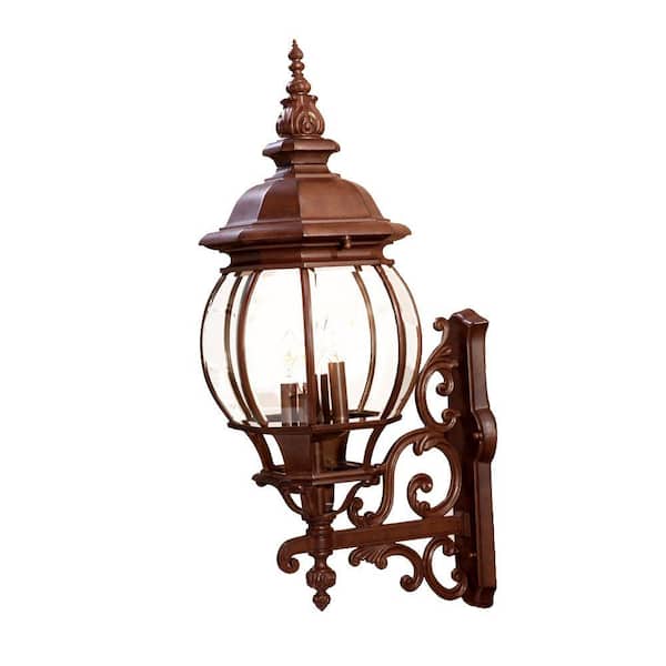 Acclaim Lighting Chateau Collection 4-Light Burled Walnut Outdoor Wall Lantern Sconce