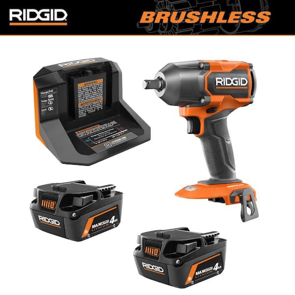 18V MAX Output Starter Kit with (2) 4.0 Ah MAX Output Batteries and Charger with 18V Brushless Mid-Torque Impact Wrench