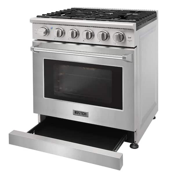 30 in. 5 Burners Freestanding Propane Gas Range in Stainless Steel with 4.55 cu. ft. Convection Oven