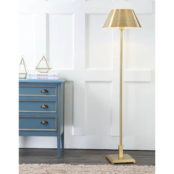 Roxy 60 in. Brushed Brass Metal Floor Lamp