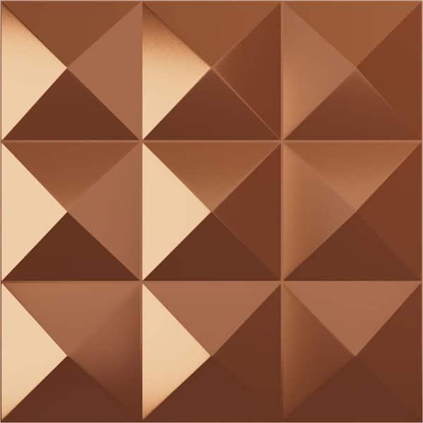 Ekena Millwork Benson Copper 1-1/3 in. x 1-5/8 ft. x 1-5/8 ft. Brown PVC Decorative Wall Paneling 12-Pack
