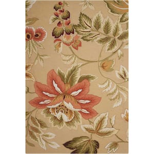 French Country Beige 5 ft. x 8 ft. Distressed Transitional Area Rug