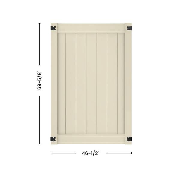 Pro Series 4 ft. H x 8 ft. W Tan Vinyl Woodbridge Privacy Fence Panel Pro Series 4 ft. H x 8 ft. W Tan Vinyl Woodbridge Privacy Fence Panel