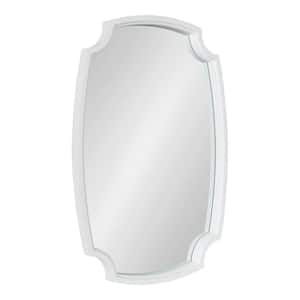 Orianne 32 in. x 21 in. Classic Scalloped Framed White Wall Accent Mirror