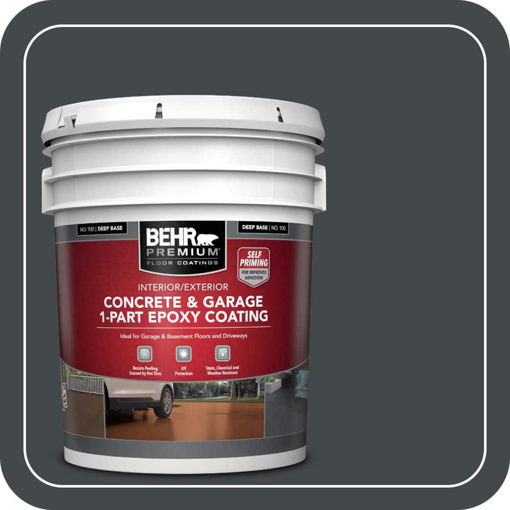 BEHR PREMIUM 5 gal. #PPU24-23 Little Black Dress Self-Priming 1-Part Epoxy Satin Interior/Exterior Concrete and Garage Floor Paint 93005 - The Home Depot BEHR PREMIUM 5 gal. #PPU24-23 Little Black Dress Self-Priming 1-Part Epoxy Satin Interior/Exterior Concrete and Garage Floor Paint 93005 - The Home Depot