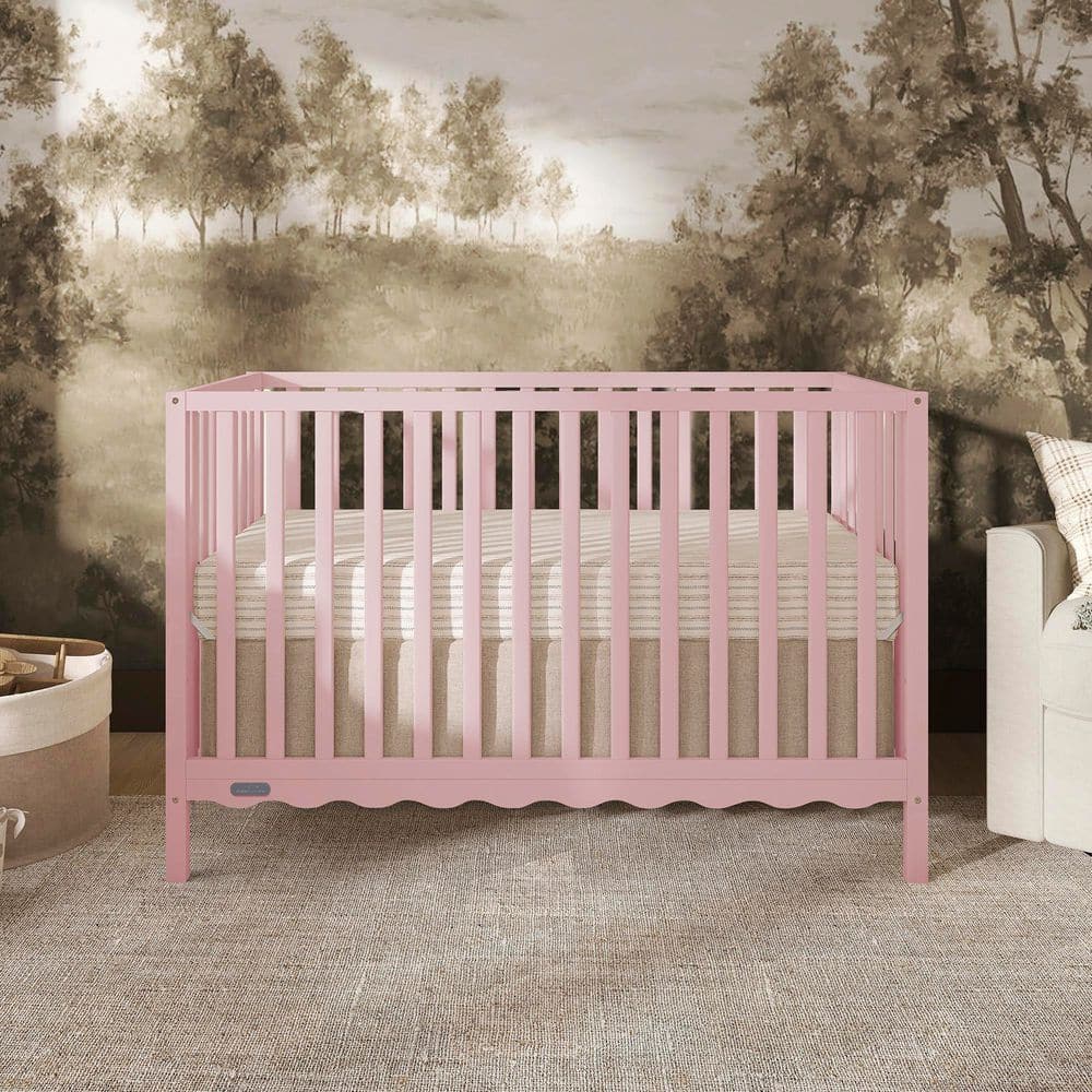 Pink Synergy Wave 5-in-1 Convertible Crib