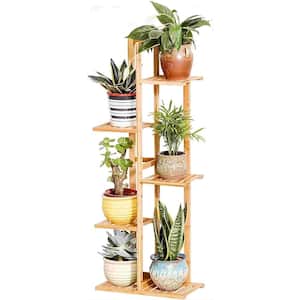Wood 5-Tier Potted Plant Stand Shelf Indoor Outdoor Display for Patio Garden Corner