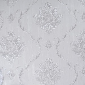 Falkirk McGowen III White Grey Vintage Floral Peel and Stick Self Adhesive Wallpaper (Covers 35.5 sq. ft.)