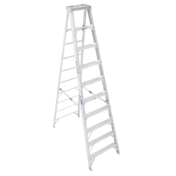 Werner 10 ft. Aluminum Step Ladder with 375 lb. Load Capacity Type IAA Duty Rating
