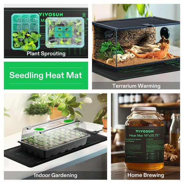 VIVOSUN 10 in. x 20.75 in. Durable Waterproof Seedling Heat Mat (2