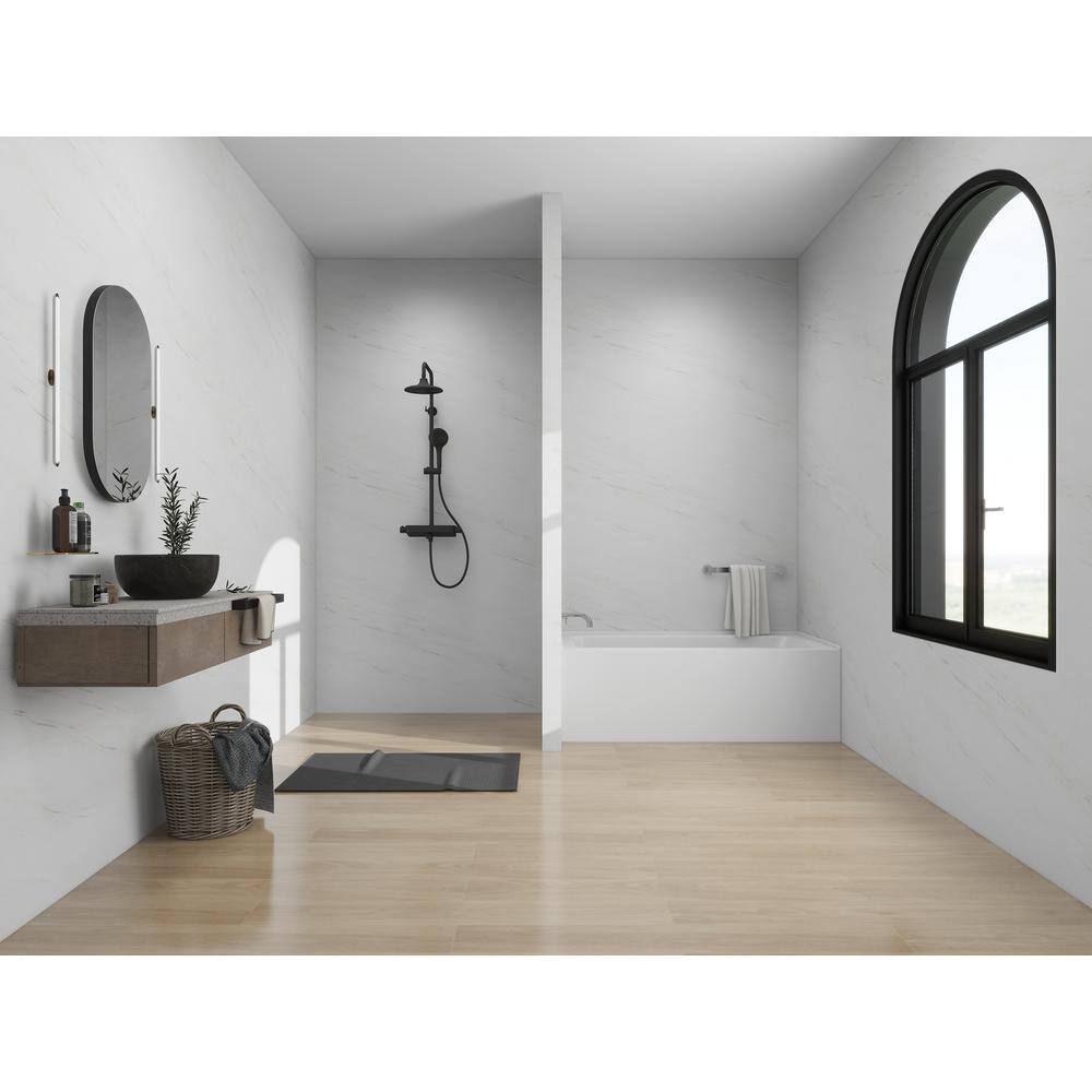 White Acrylic Alcove Soaking Bathtub with Skirt and Overflow