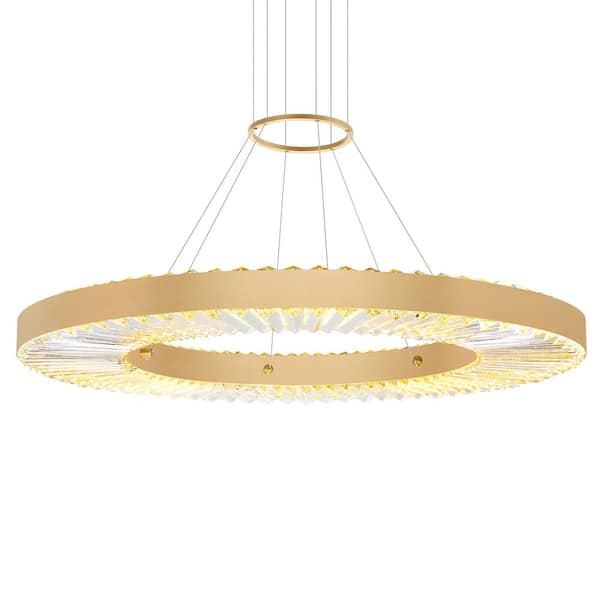 Bjoux 1 Light Integrated LED Pendant Light With Sun Gold Finish