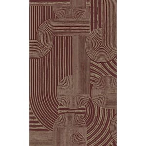 Maroon Geometric Bohemian Print Non-Woven Paper Paste the Wall Textured Wallpaper 57 sq. ft.