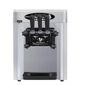 14 qt.Stainless Steel Commercial Soft Serve Ice Cream Machine 3-Hopper Ice Cream Maker 30 L/H Yield 3-Flavor, Auto Clean