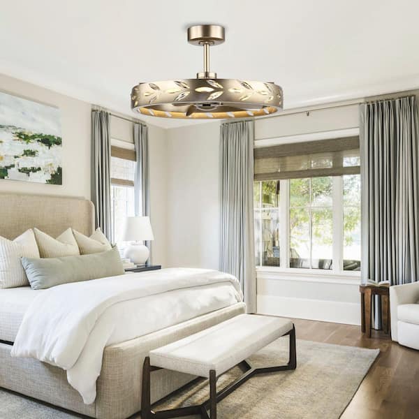 29.1 in. Indoor Antique Silver Leaf Downrod Mount Ceiling Fan with Light Kit and Remote Control