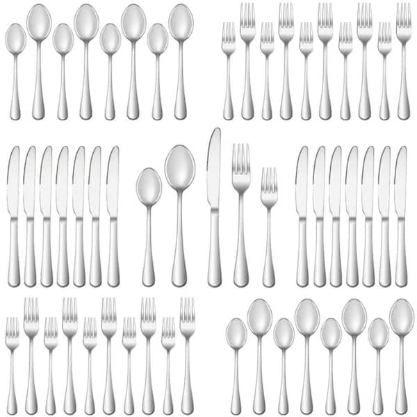 40-Piece Classic Silver Stainless Steel Flatware Set(Service for 8)