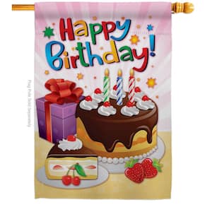 2.3 ft. x 3.3 ft. Happy Birthday House Flag 2-Sided Celebration Decorative Vertical Flags